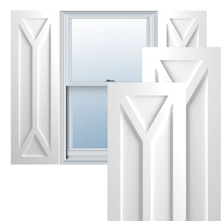 True Fit PVC San Carlos Mission Style Fixed Mount Shutters, White, 12W X 51H